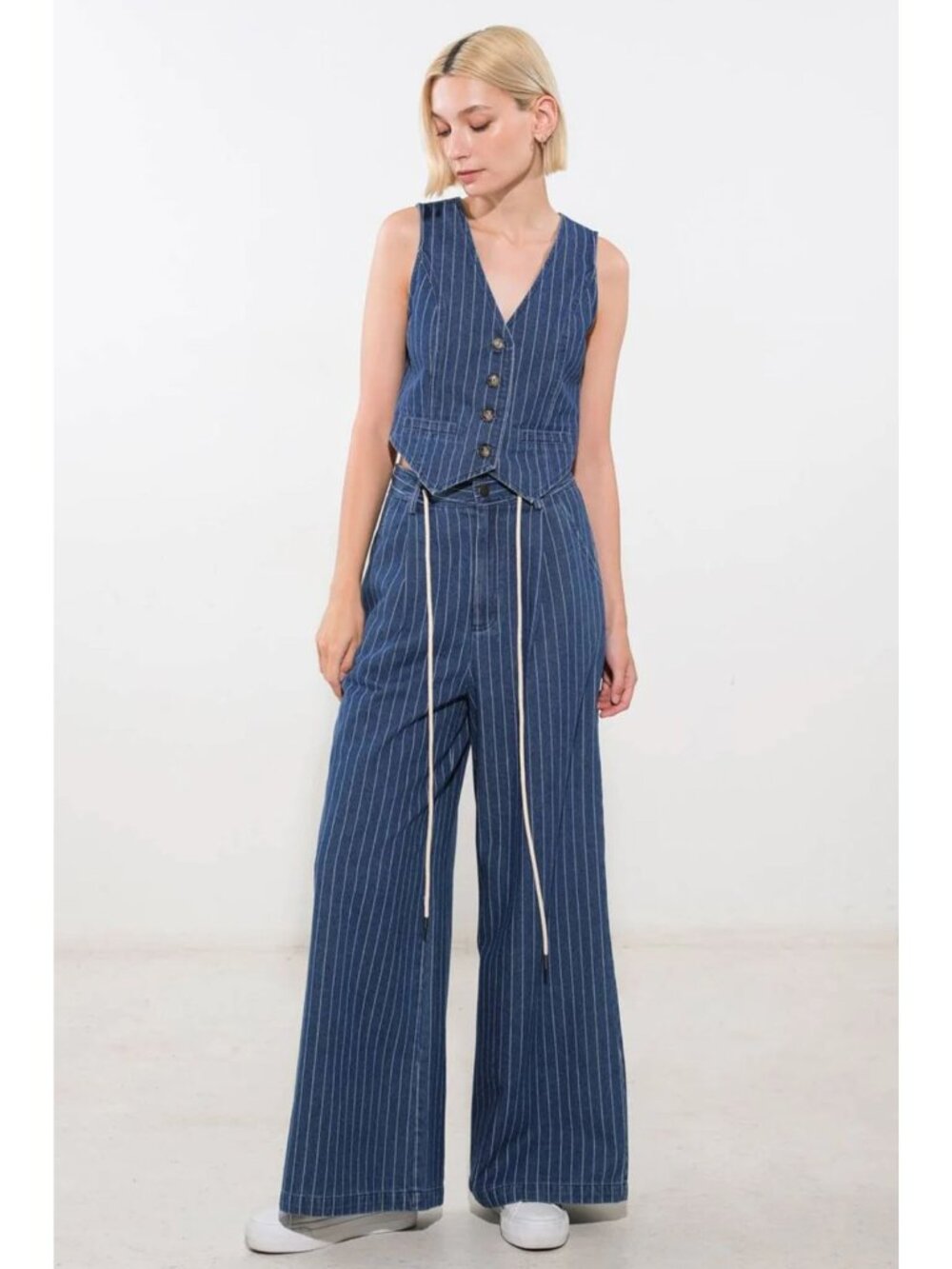 Freemarket Flying Tomato Wide Leg Pin Stripes Denim Pant I Still believe Med